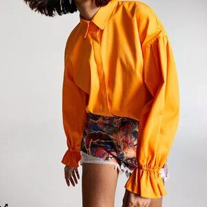 Orange Cotton Blouse Inc International concepts Size Small